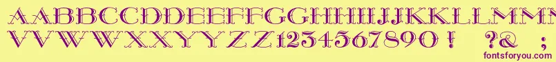 Montereywide Font – Purple Fonts on Yellow Background