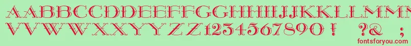 Montereywide Font – Red Fonts on Green Background