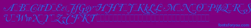 Czcionka CaslonItalicSwashesLetPlain.1.0 – niebieskie czcionki na fioletowym tle