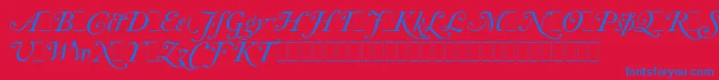 Czcionka CaslonItalicSwashesLetPlain.1.0 – niebieskie czcionki na czerwonym tle