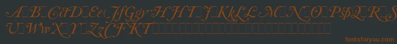 Czcionka CaslonItalicSwashesLetPlain.1.0 – brązowe czcionki na czarnym tle