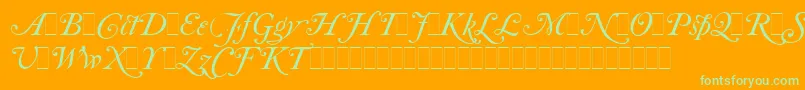 CaslonItalicSwashesLetPlain.1.0-Schriftart – Grüne Schriften auf orangefarbenem Hintergrund