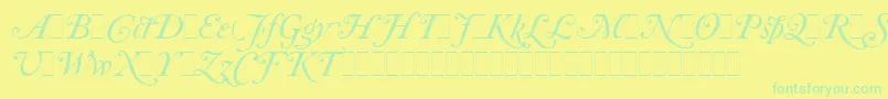 CaslonItalicSwashesLetPlain.1.0-Schriftart – Grüne Schriften auf gelbem Hintergrund