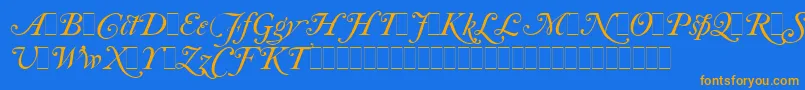 Fonte CaslonItalicSwashesLetPlain.1.0 – fontes laranjas em um fundo azul