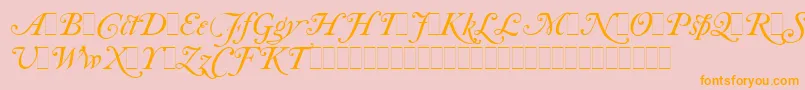 Police CaslonItalicSwashesLetPlain.1.0 – polices orange sur fond rose