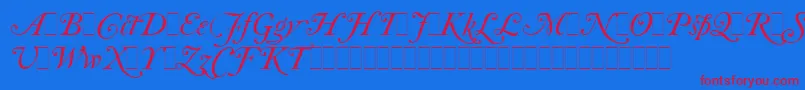 Шрифт CaslonItalicSwashesLetPlain.1.0 – красные шрифты на синем фоне