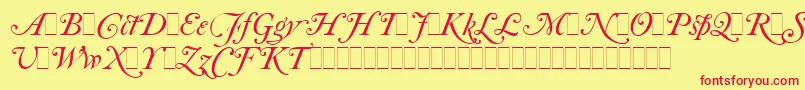 フォントCaslonItalicSwashesLetPlain.1.0 – 赤い文字の黄色い背景