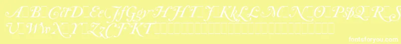 Fonte CaslonItalicSwashesLetPlain.1.0 – fontes brancas em um fundo amarelo