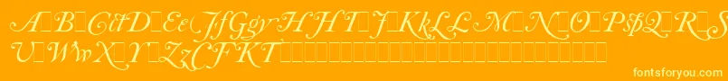 Шрифт CaslonItalicSwashesLetPlain.1.0 – жёлтые шрифты на оранжевом фоне