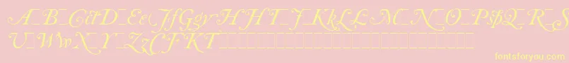 CaslonItalicSwashesLetPlain.1.0 Font – Yellow Fonts on Pink Background