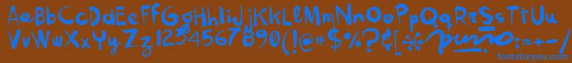 Kokekoko Font – Blue Fonts on Brown Background