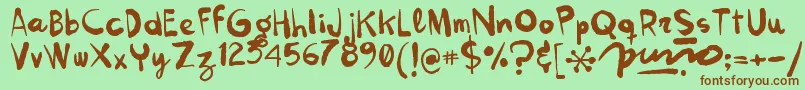 Kokekoko Font – Brown Fonts on Green Background