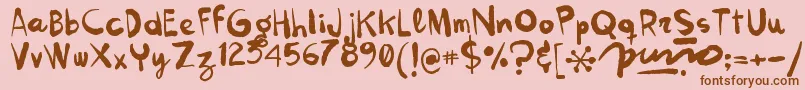 Kokekoko Font – Brown Fonts on Pink Background