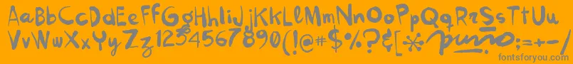 Kokekoko Font – Gray Fonts on Orange Background