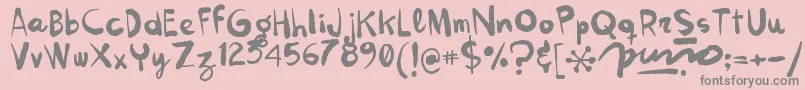 Kokekoko Font – Gray Fonts on Pink Background