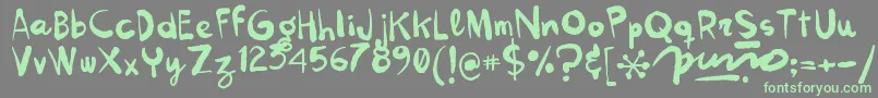 フォントKokekoko – 灰色の背景に緑のフォント