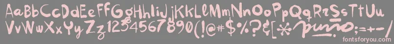 Kokekoko Font – Pink Fonts on Gray Background