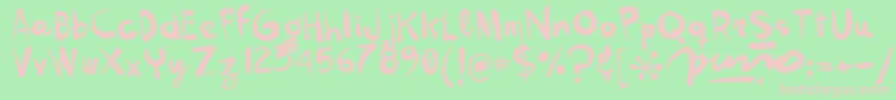 Kokekoko Font – Pink Fonts on Green Background