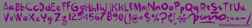 Kokekoko Font – Purple Fonts on Gray Background