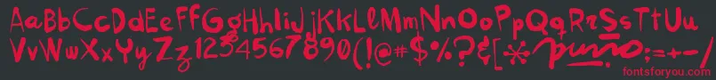 Kokekoko Font – Red Fonts on Black Background