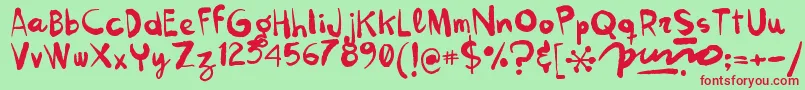 Kokekoko-fontti – punaiset fontit vihreällä taustalla