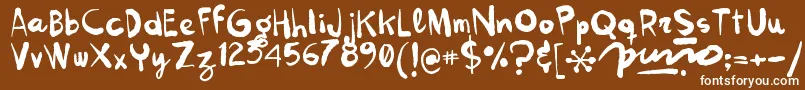 Kokekoko Font – White Fonts on Brown Background