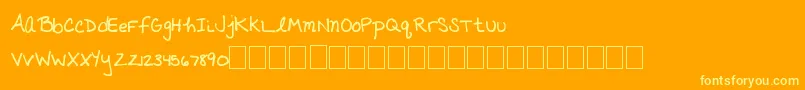 Шрифт Amazingsunshine – жёлтые шрифты на оранжевом фоне