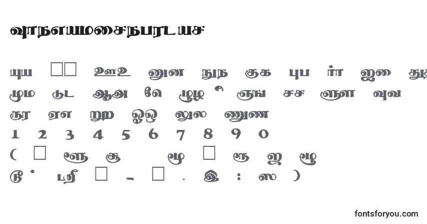 Шрифт ThevakiRegular – алфавит, цифры, специальные символы