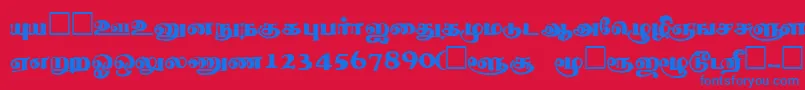 ThevakiRegular Font – Blue Fonts on Red Background