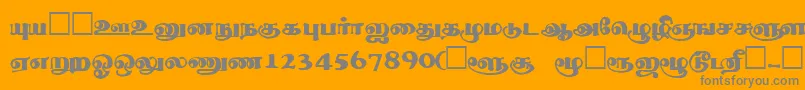 フォントThevakiRegular – オレンジの背景に灰色の文字