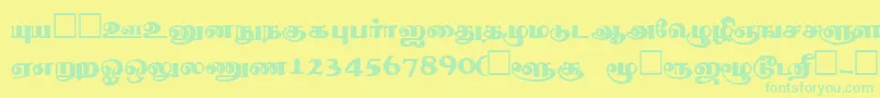 フォントThevakiRegular – 黄色い背景に緑の文字