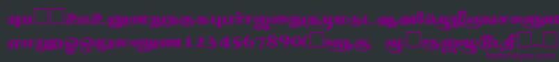 フォントThevakiRegular – 黒い背景に紫のフォント