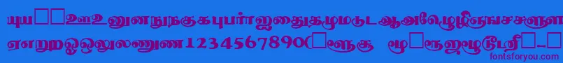 ThevakiRegular Font – Purple Fonts on Blue Background