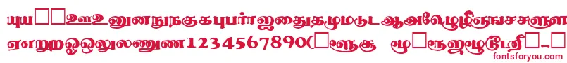 ThevakiRegular Font – Red Fonts on White Background