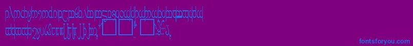 Tengwar5-Schriftart – Blaue Schriften auf violettem Hintergrund