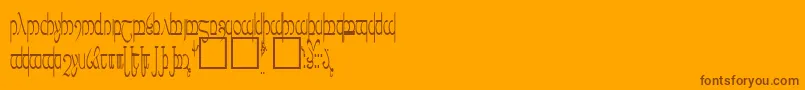 Tengwar5-Schriftart – Braune Schriften auf orangefarbenem Hintergrund