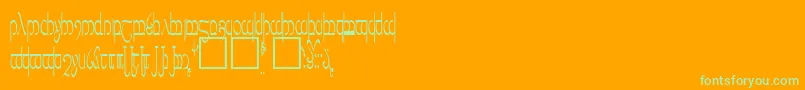 Tengwar5 Font – Green Fonts on Orange Background