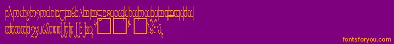 Tengwar5-Schriftart – Orangefarbene Schriften auf violettem Hintergrund