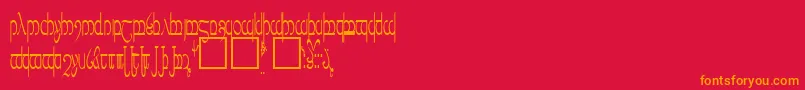 Tengwar5 Font – Orange Fonts on Red Background