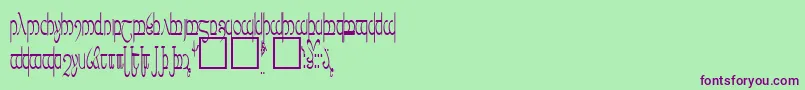 Tengwar5-Schriftart – Violette Schriften auf grünem Hintergrund