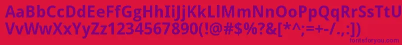 DroidSansBold Font – Purple Fonts on Red Background