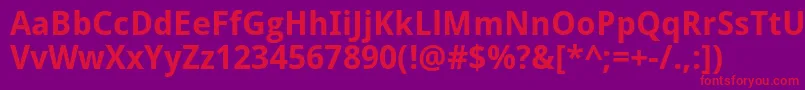 DroidSansBold Font – Red Fonts on Purple Background