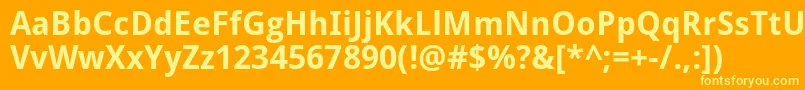 Czcionka DroidSansBold – żółte czcionki na pomarańczowym tle
