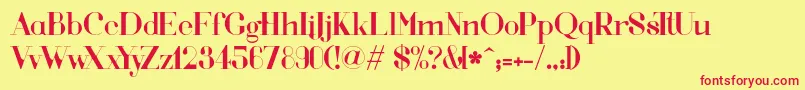 Voorreg Font – Red Fonts on Yellow Background