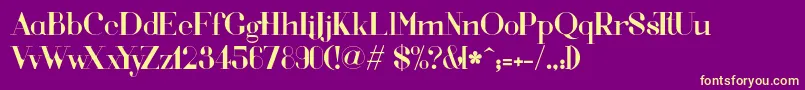 Voorreg-Schriftart – Gelbe Schriften auf violettem Hintergrund