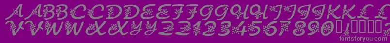 Czcionka KrFloralScript – szare czcionki na fioletowym tle