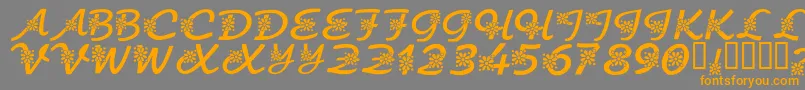 Fonte KrFloralScript – fontes laranjas em um fundo cinza