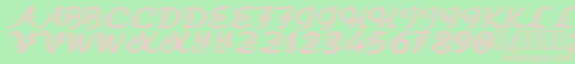 Czcionka KrFloralScript – różowe czcionki na zielonym tle