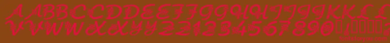 KrFloralScript-Schriftart – Rote Schriften auf braunem Hintergrund