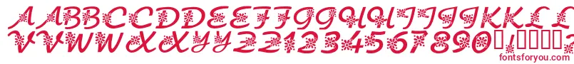 Czcionka KrFloralScript – czerwone czcionki na białym tle